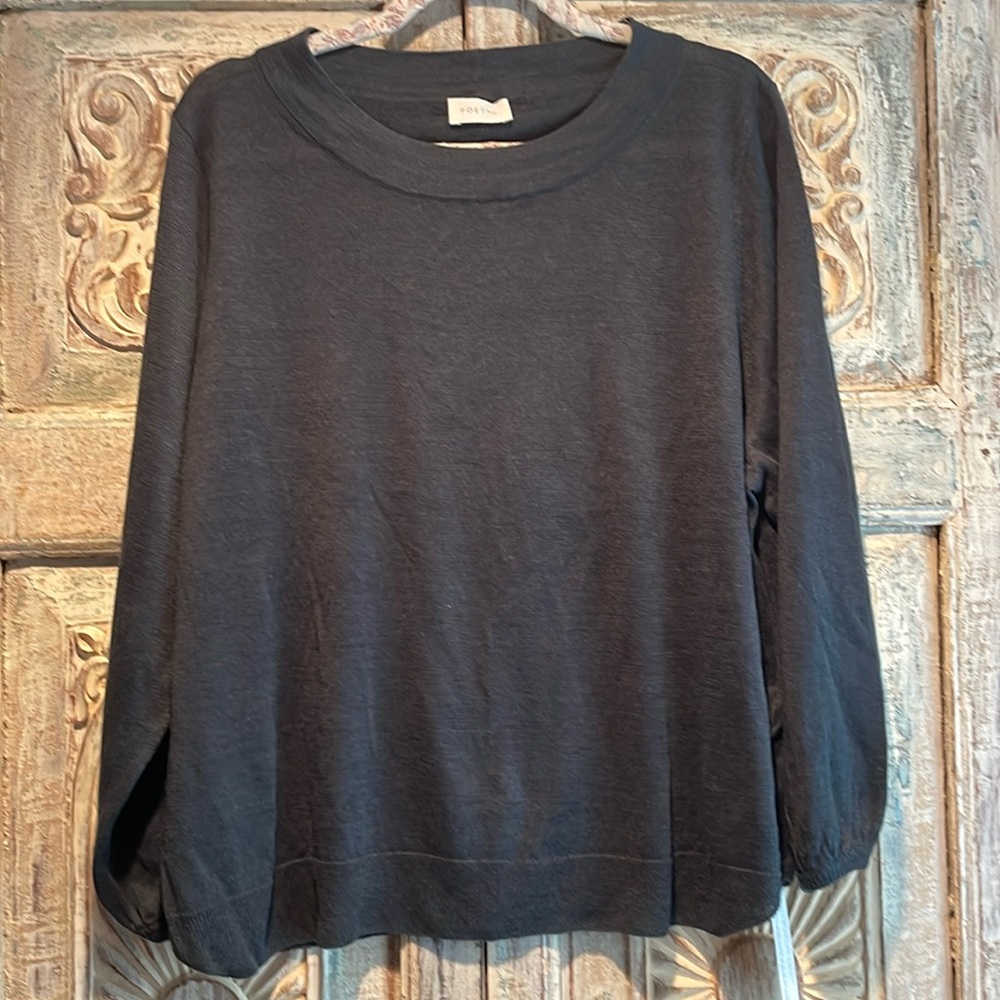 NWT Poetry Linen bell-shaped sleeve sweater Size 18 Color: Real Black